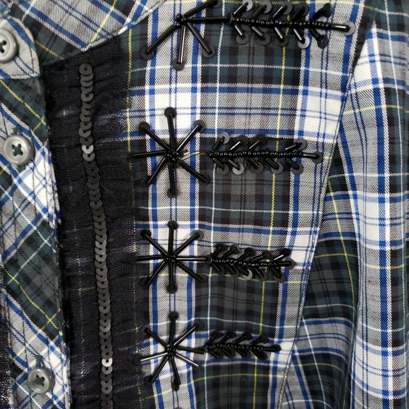 NWOT J crew embellished front forest tartan M - Picture 5 of 6